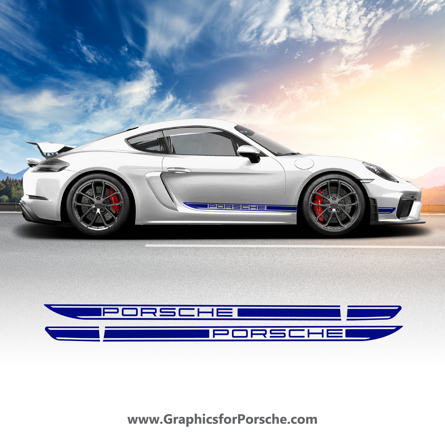 Side Stripes Kit Decal for Cayman.