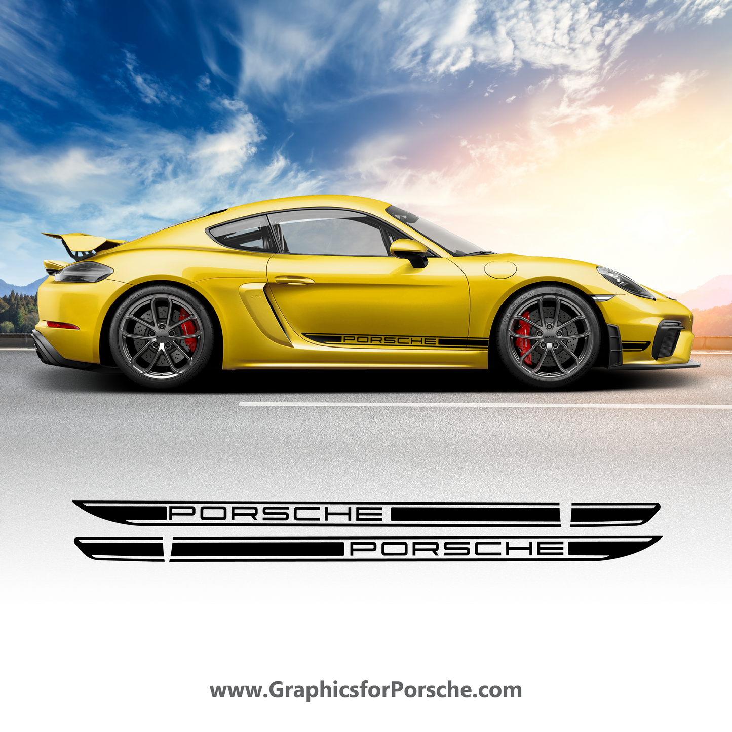 Side Stripes Kit Decal for Cayman.