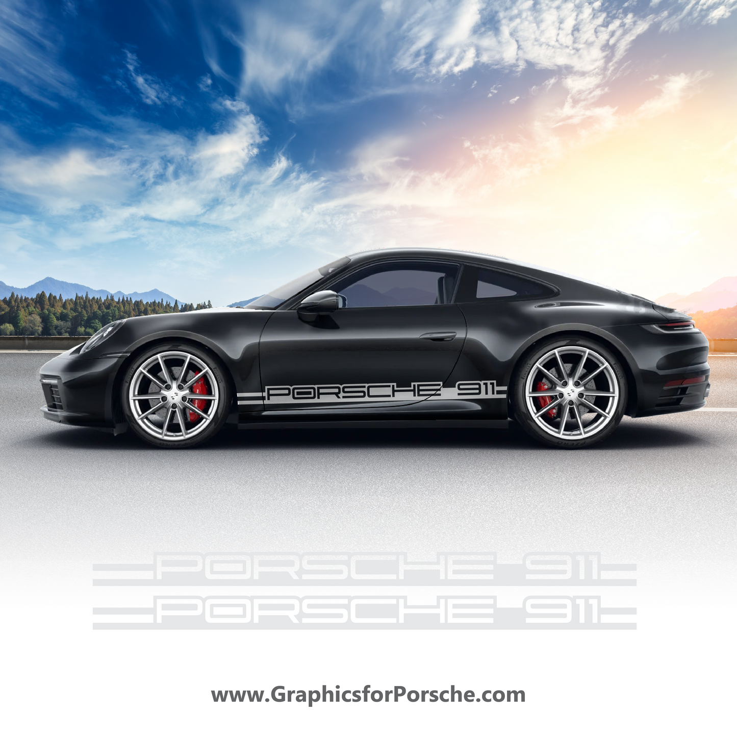 Side Decal Stripe Set for Carrera 911
