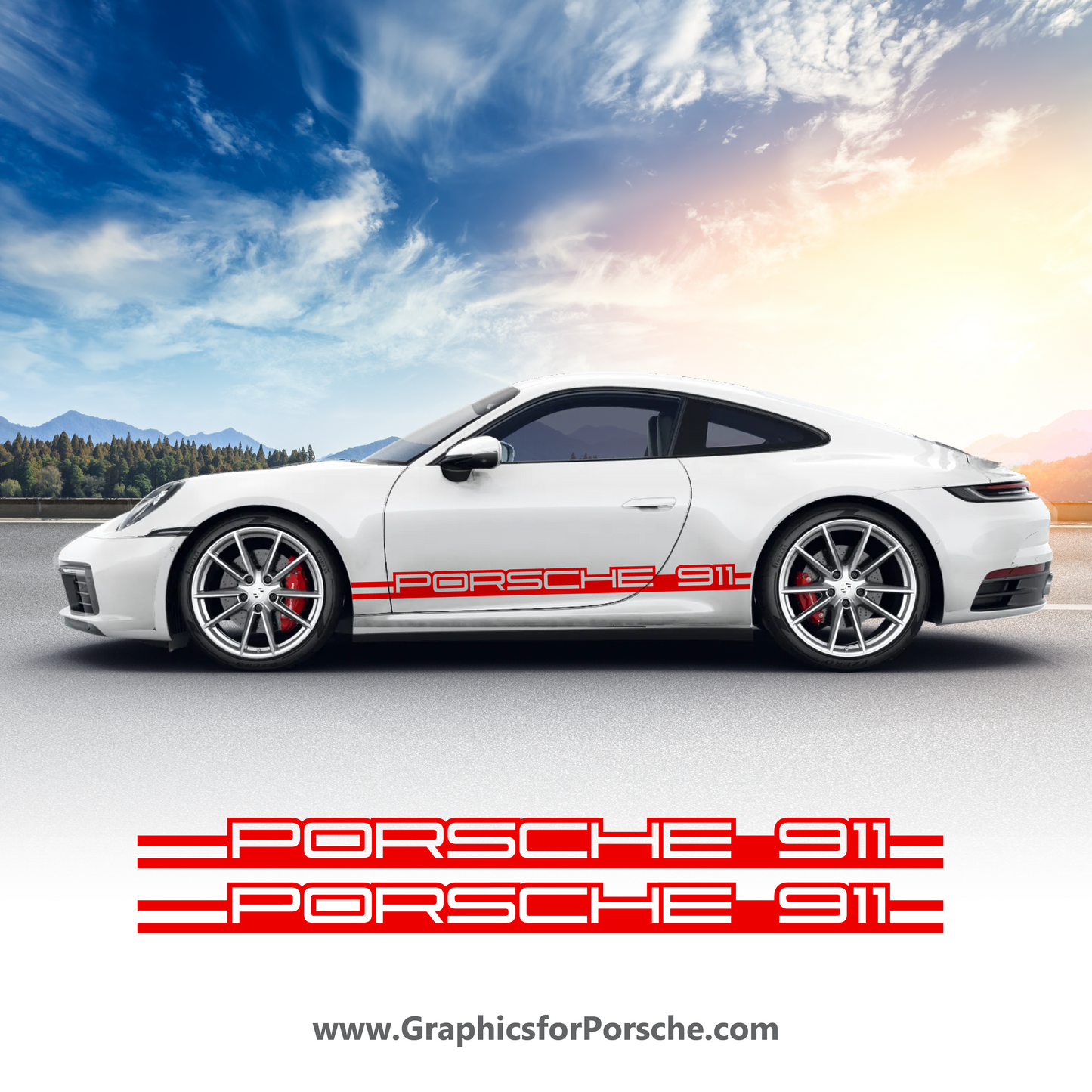 Side Decal Stripe Set for Carrera 911
