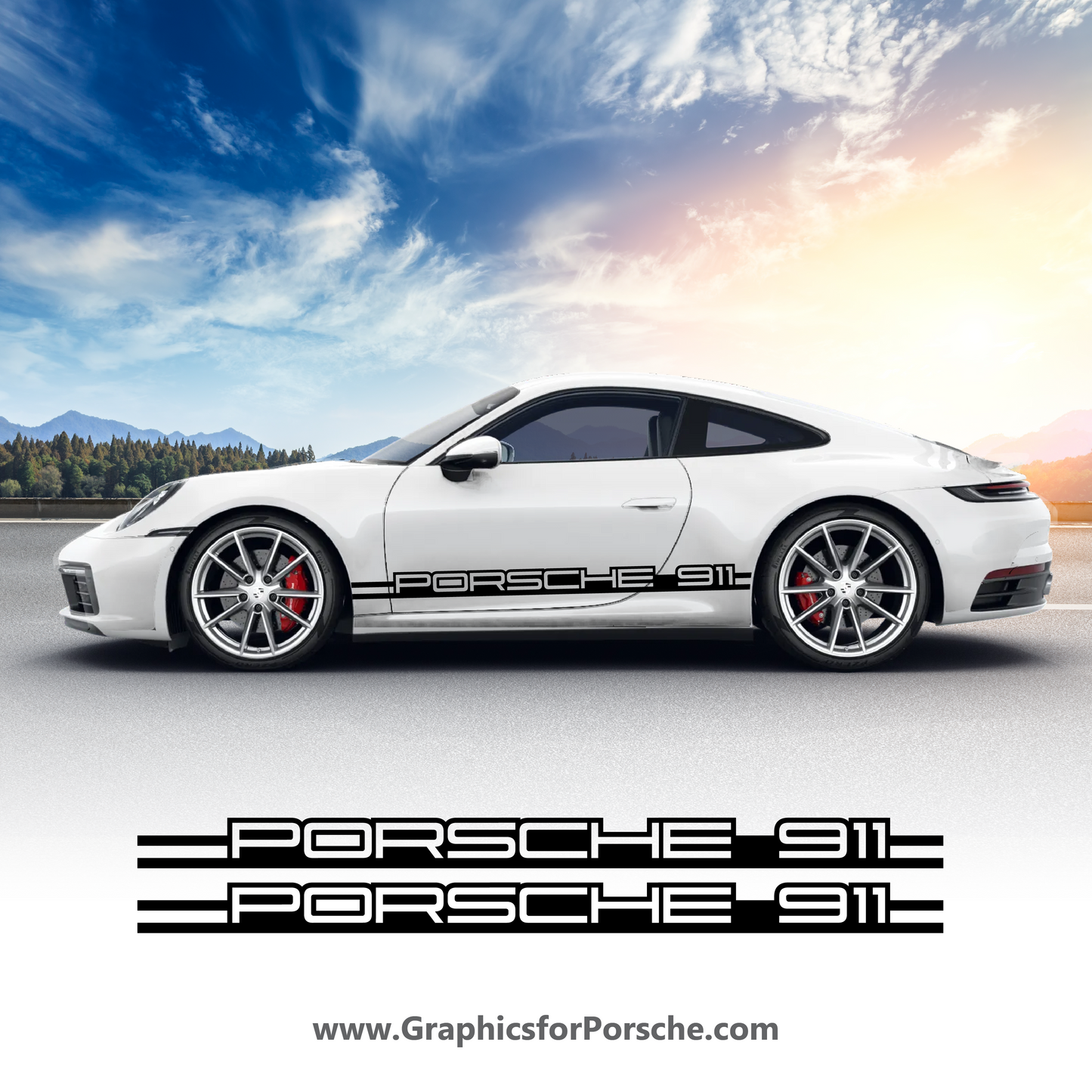 Side Decal Stripe Set for Carrera 911